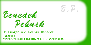 benedek peknik business card
